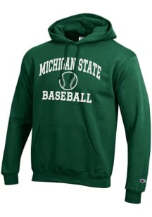 Mens Michigan State Spartans Green Champion Baseball Powerblend Hooded Sweatshirt