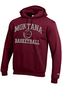 Champion Montana Grizzlies Mens Maroon Basketball Powerblend Long Sleeve Hoodie