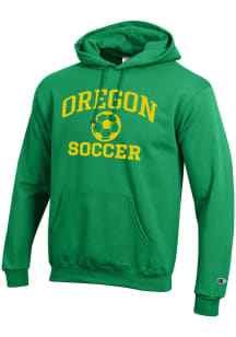 Mens Oregon Ducks Kelly Green Champion Soccer Powerblend Hooded Sweatshirt