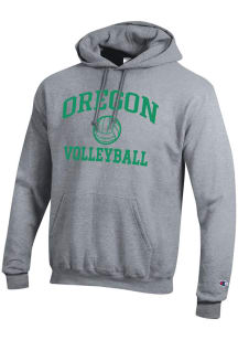 Mens Oregon Ducks Grey Champion Volleyball Powerblend Hooded Sweatshirt