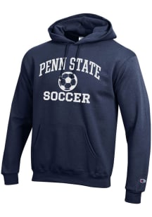 Mens Penn State Nittany Lions Navy Blue Champion Soccer Powerblend Hooded Sweatshirt