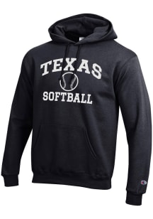 Champion Texas Longhorns Mens Black Softball Powerblend Long Sleeve Hoodie