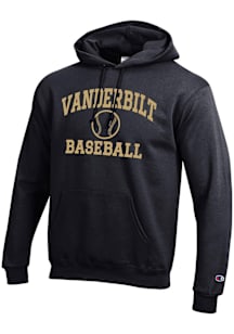 Champion Vanderbilt Commodores Mens Black Baseball Powerblend Long Sleeve Hoodie