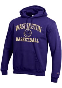 Mens Washington Huskies Purple Champion Basketball Powerblend Hooded Sweatshirt