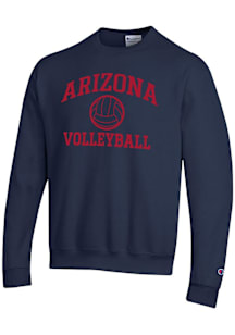 Champion Arizona Wildcats Mens Navy Blue Volleyball Powerblend Long Sleeve Crew Sweatshirt