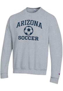 Champion Arizona Wildcats Mens Grey Soccer Powerblend Long Sleeve Crew Sweatshirt