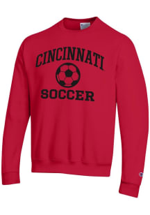 Mens Cincinnati Bearcats Red Champion Soccer Powerblend Crew Sweatshirt