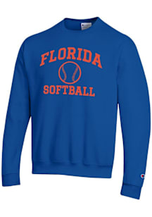 Champion Florida Gators Mens Blue Softball Powerblend Long Sleeve Crew Sweatshirt