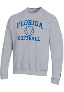 Champion Florida Gators Mens Grey Softball Powerblend Long Sleeve Crew Sweatshirt