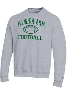 Champion Florida A&M Rattlers Mens Grey Football Football Powerblend Long Sleeve Crew Sweatshirt