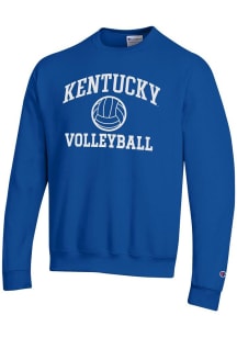 Champion Kentucky Wildcats Mens Blue Volleyball Powerblend Long Sleeve Crew Sweatshirt