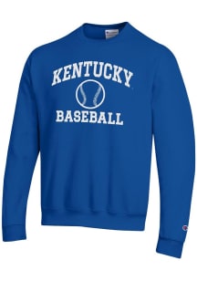 Champion Kentucky Wildcats Mens Blue Baseball Powerblend Long Sleeve Crew Sweatshirt