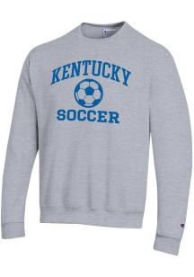 Champion Kentucky Wildcats Mens Grey Soccer Powerblend Long Sleeve Crew Sweatshirt