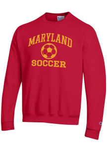 Mens Maryland Terrapins Red Champion Soccer Powerblend Crew Sweatshirt