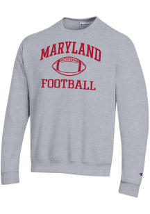 Mens Maryland Terrapins Grey Champion Football Powerblend Crew Sweatshirt