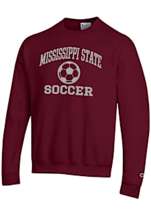 Champion Mississippi State Bulldogs Mens Maroon Soccer Powerblend Long Sleeve Crew Sweatshirt