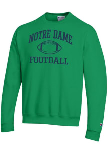 Champion Notre Dame Fighting Irish Mens Kelly Green Football Powerblend Long Sleeve Crew Sweatsh..