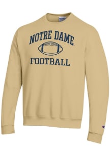 Champion Notre Dame Fighting Irish Mens Gold Football Powerblend Long Sleeve Crew Sweatshirt