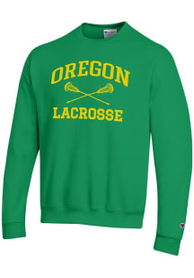 Mens Oregon Ducks Kelly Green Champion Lacrosse Powerblend Crew Sweatshirt