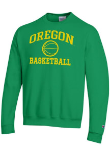 Mens Oregon Ducks Kelly Green Champion Basketball Powerblend Crew Sweatshirt