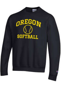 Mens Oregon Ducks  Champion Softball Powerblend Crew Sweatshirt