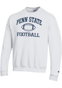 Champion Penn State Nittany Lions Mens White Football Powerblend Long Sleeve Crew Sweatshirt