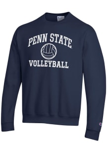 Mens Penn State Nittany Lions Navy Blue Champion Volleyball Powerblend Crew Sweatshirt