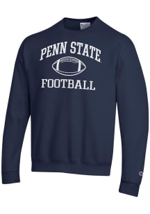 Champion Penn State Nittany Lions Mens Navy Blue Football Powerblend Long Sleeve Crew Sweatshirt
