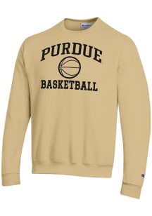 Mens Purdue Boilermakers Gold Champion Basketball Powerblend Crew Sweatshirt