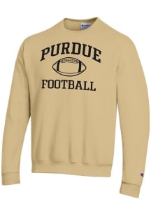 Mens Purdue Boilermakers Gold Champion Football Powerblend Crew Sweatshirt