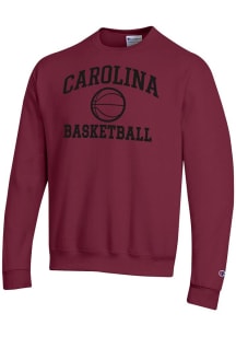 Champion South Carolina Gamecocks Mens Red Basketball Powerblend Long Sleeve Crew Sweatshirt