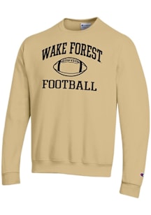 Champion Wake Forest Demon Deacons Mens Gold Football Football Powerblend Long Sleeve Crew Sweatsh..