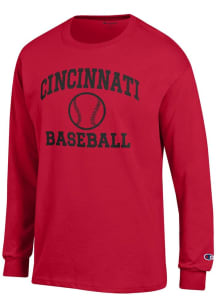 Mens Cincinnati Bearcats Red Champion Baseball Jersey Tee