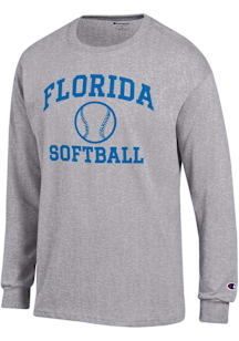 Champion Florida Gators Grey Softball Jersey Long Sleeve T Shirt
