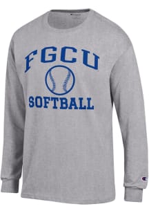 Champion Florida Gulf Coast Eagles Grey Softball Jersey Long Sleeve T Shirt
