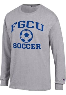 Champion Florida Gulf Coast Eagles Grey Soccer Jersey Long Sleeve T Shirt