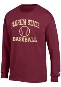 Champion Florida State Seminoles Red Baseball Jersey Long Sleeve T Shirt