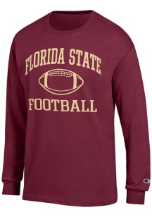 Champion Florida State Seminoles Red Football Jersey Long Sleeve T Shirt