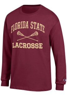 Champion Florida State Seminoles Red Lacrosse Jersey Long Sleeve T Shirt