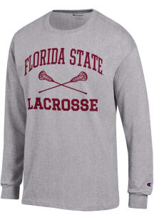 Champion Florida State Seminoles Grey Lacrosse Jersey Long Sleeve T Shirt