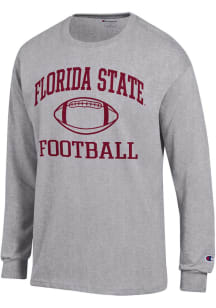 Champion Florida State Seminoles Grey Football Jersey Long Sleeve T Shirt