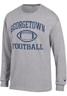 Champion Georgetown Hoyas Grey Football Jersey Long Sleeve T Shirt