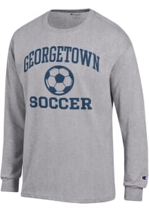 Champion Georgetown Hoyas Grey Soccer Jersey Long Sleeve T Shirt