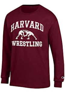 Champion Harvard Crimson Maroon Wrestling Jersey Long Sleeve T Shirt