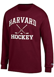 Champion Harvard Crimson Maroon Hockey Jersey Long Sleeve T Shirt