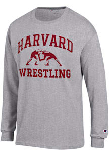 Champion Harvard Crimson Grey Wrestling Jersey Long Sleeve T Shirt