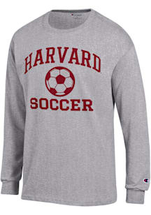 Champion Harvard Crimson Grey Soccer Jersey Long Sleeve T Shirt