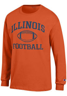 Mens Illinois Fighting Illini Orange Champion Football Jersey Tee