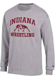 Mens Indiana Hoosiers Grey Champion Wrestling Jersey Tee