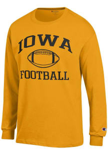 Mens Iowa Hawkeyes Gold Champion Football Jersey Tee